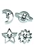 R&M International Astro Space Cookie Cutters, Saturn, Moon, Star, Sun, 4-Piece Set