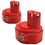 POWERAXIS 2 Packs Makita 14.4V 3.0Ah High Capcity NI-MH Power Tool Battery Replacement for Makita 1420, 1422, 1433, 1434, 1435, 1435F, 192699-A,193158-3,192600-1 Cordless Power Tool (Red)