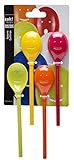 Zak Designs Happy Spoons 6-inch Slotted Spoon (4-Piece Set), Assorted - Fresh