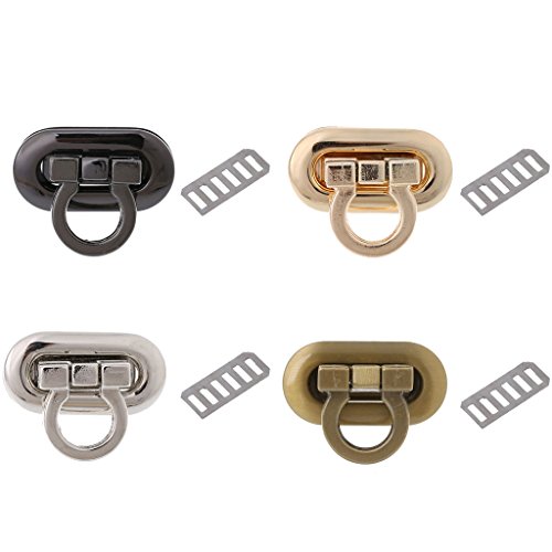 Misright 10 Sets Metal Purse Handbag Twist Turn Lock DIY Handbag Shoulder Bag Purse Hardware Accessories (BZ)