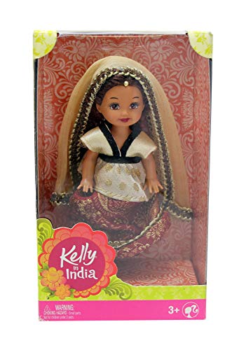 Barbie Kelly in India Doll Dressed in Beige & Red Shalwar Kameez - Collectable Doll