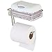 mDesign Toilet Tissue Paper Holder and Multi-Purpose Shelf - Wall Mount Storage Organizer for Bathroom, Holds 1 Mega Rolls - Durable Metal Wire Design - Satin
