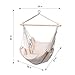 Finether Padded Hammock Hanging Chair Swing with Pillow Set for Indoor Outdoor Use, 265 lbs Weight Capacity, Beige