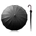 Becko Stick Tote Umbrella, Durable and Strong Enough for The Fierce Wind and Heavy Rain, Unisex Golf Umbrella, Color Black or Clear, with J-Handle / 16 Ribs (Black J-Handle16 Ribs)