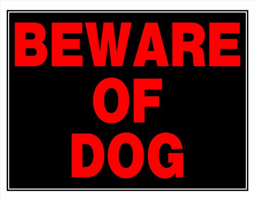 Hillman 840048 Beware of Dog Sign, Black and Red Plastic, 15x19 Inches 1-Sign