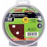 Gator 5 in. Aluminum Oxide Hook and Loop Sanding Disc 60 Grit Coarse 50 pk | Discs, Abrasive, Red, Drywall Fiberglass Metal Wood, Resin, Sanding Discs, Hook And Loop Discs