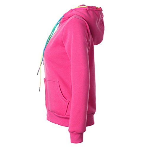 Clearance Sale! Women Hoodies Coat,Canserin Women's Fashion Full Zip Fleece Hooded Sweatshirt Jacket With Pocket (XXL, Pink) - Thumbnail 3