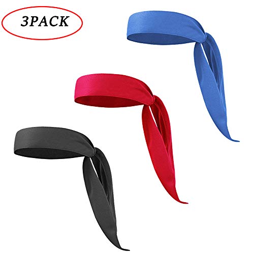 JTEEY Head Tie Sports Athletic Headband for Women and Men - Non Slip Hair Band Sweatband Ideal for Running, Workout, Tennis, Volleyball & Performance Stretch & Moisture Wicking