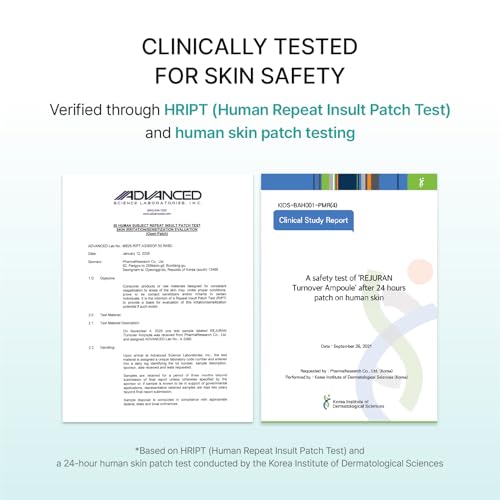REJURAN® Turnover Ampoule, c-PDRN® – Original Salmon DNA PDRN Face Serum for Rejuvenation, Firming, Hydration & Youthful Glow, Refines Skin Texture. Korean Skincare (1.01 fl oz)