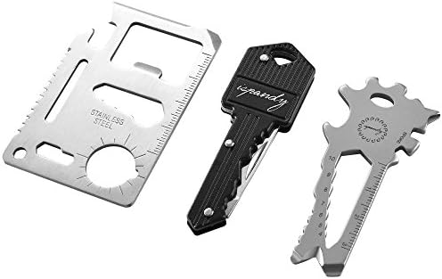 Credit Card Tool Gifts Set with Wallet Tool Card,Key Knife,Key Chain Multi Tool,for Men & DAD & Brother & Father's Day & Christmas Stocking Stuffers - 3 Type/Set Pocket Tool in Gift Box