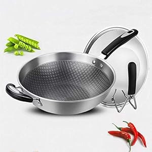 Non-Stick koekenpan, werk pan roestvrij staal werk 304 niet Stick Pot zonder coating elektromagnetische oven werk met 32…