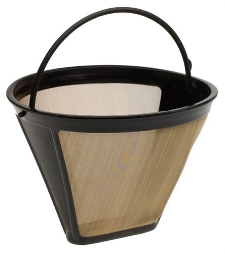 NRP Steel Micro-mesh Gold-tone Permanent Coffee Filter for KRUPS F0494210 Coffeemaker 8-12cup, Universal Fit Cone GTF - Thumbnail 5