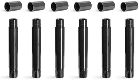 BWS Unique Empty Solid Perfume/Salve/Lip Balm/Gloss Tubes DIY Cosmetic Containers (Slim - 48 Count, Black)