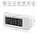 Chelvee Alarm Clock, Time Date Temperature Display, Snooze, 3 Groups Alarm Time, Weekday Alarm Settings, Built-in Rechargeable Lithium Battery Operated (White) (White1)