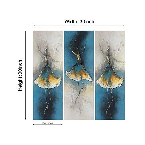 1 Gold+Orange+Paintings+Decoration+10x30inchx3pcs