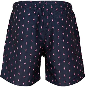 Herren Swim Shorts – Schnelltrocknende Badehose mit Innenslip und Taschen für Strand Pool Urlaub und sportliche Aktivitäten,Flamingo,M