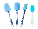 Premium Flexible 3 Piece Silicone Spatula Set + Bonus Silicone Brush - KitchenInstrument Brand