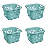 STERILITE 1.5 Bushel Square Ultra Laundry Basket, Teal Splash (4 Units)
