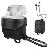 2019 Newest AirPods Case, BENTOBEN Compatible for AirPods Case with Keychain, Shockproof Airpods Accessories Kits Protective Silicone Cover for Apple AirPods 1st/2nd Charging Case Black