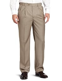 Louis Raphael Rosso Super 150 pantalón plisado de sarga con cintura cómoda para hombre