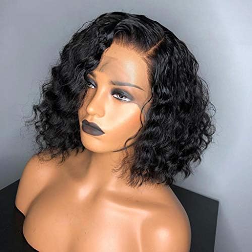 DIPOLA Curly Lace Front Wigs With Baby Hair Pre Plucked Short Bob Wigs For Black Women High 150% Density