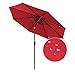 COBANA 9’ Patio Umbrella, Outdoor Table Market Umbrella with Push Button Tilt and Crank, 8 steel ribs, Dark Red