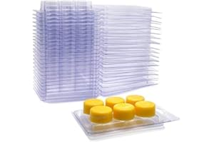 DGQ Wax Melt Molds ROUND - 100 Pack Clear Wax Molds Plastic Wax Melt Clamshells