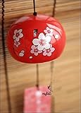 Japanese Wind Chimes Wind Bells Ceramic wind bell garden chime Birthday Gift Christmas Gift Home Decors (spring sakura)