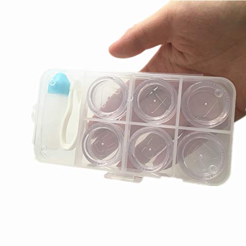 Contact Lens Case Set – 3 Pairs Portable Contact Lens kit + Portable Contact Lens Stick Tool Inserter/Remover + Solution Bottle+Tweezer with Soft Tip + Transparent Box for Travel & Home by PPX - Thumbnail 6