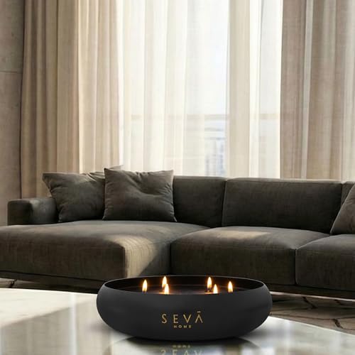 SEVA HOMES - Medley Noir Candle Black | Black Orchid, Musk & Amber Musk Scented Soy Wax Candle | Long Lasting | Black Candle | Home Decor | Premium Gifting | 35 Hours Long Burning