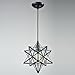 YOBO Lighting Transparent Glass Moravian Star Pendant Chandelier, 11 Inch