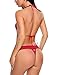 Avidlove Women Sexy Lingerie Lace Halter One Piece Teddy Babydoll Bodysuit Dark Red S