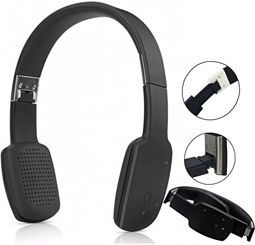 Teastar Wireless Stereo Bluetooth Headphones Folding Foldable Headset Earphones Handband Handsfree with Microphone for Cellphone PC Tablet (Black)