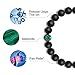 Natural Stone Beads Bracelet, 8mm Natural Malachite Stones and Black Matte AgateBeads Bracelet, Men Women Stress Relief Yoga Beads Elastic Bracelet Energy Stone Gemstone Beads Bracelet ( 2 Pack)