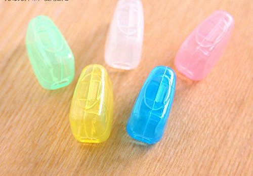 VNDEFUL 1 Set (5PCS) Travel Toothbrush Head Cover Case Cap for Home Travel Outdoor Camping Brush Cleaner Protect