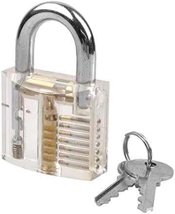 SKmoon Learning Activity Toys DIY Clear Demonstration,Transparent cutaway Keyed Padlock for Kids Boys Girls(White)