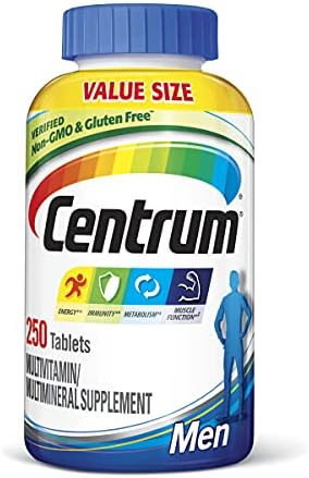Centrum Multivitamin for Men, Multivitamin/Multimineral Supplement with Vitamin D3, B Vitamins and Antioxidants – 250 Count
