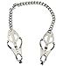 Lovess Metal Nipple Clamps with Chain Deluxe Silver Metal Toy Clamp in Adjustable Butterfly Design, Good for SM BDSM