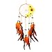 Olpchee Handmade Dream Catchers with Feathers Sunflower Wall Hanging Decoration Ornament Gift for Car, Balcony, Bedroom, Living Room Orange