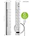 FosPower 6-Outlet Swivel Surge Protector & 2 USB 2.4A Charging Ports Power Strip with 6FT Power Cord Extension Surge Suppressor, UL Listed (S6SU2J5)