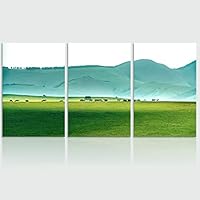 3 Piece Canvas Wall Art Green Landscape and Mountain Canvas Prints Home Artwork Decoration for Living Room,Bedroom - 16