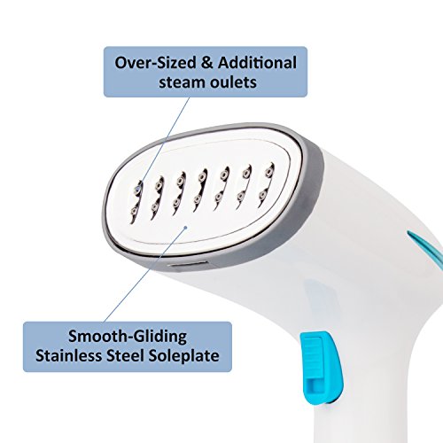 MOCREO Travel Garment Steamer, Portable Fabric Steam Iron,Continuous Steam,Stainless Panel, Detached Water Tank - Thumbnail 2