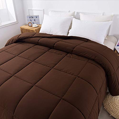 Cosybay Queen Comforter Chocolate, Down Alternative Bed Comforter, Lightweight Duvet Insert with