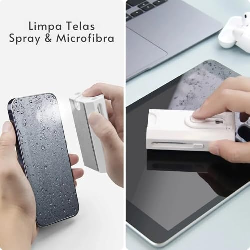Kit de Limpeza Multifuncional para Eletrônicos – 8 em 1: Teclado, Fone de Ouvido, Telas, Pincel de Alta Densidade, Removedor de Teclas, Microfibra, e Suporte para Smartphone | SHOPNAL