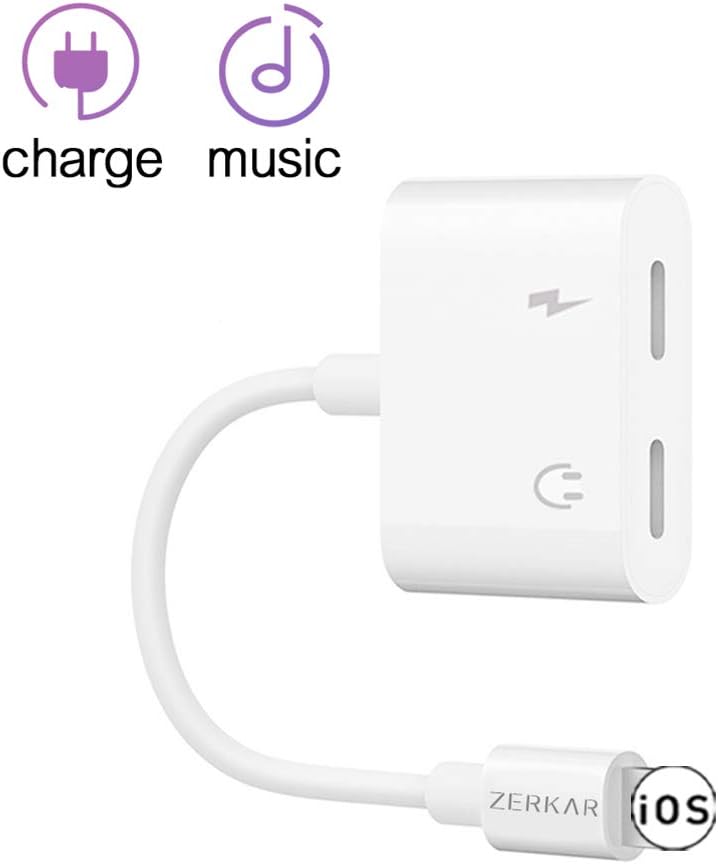 Headphone Adapter for iPhone to 3.5mm AUX Audio Cable, Earphone Splitter for iPhone to 3.5mm Headphone Dongle Jack Compatible with iPhone 12/11/11Pro/XS Max/XR/X/8/7/6/Pad(Not Support Call)