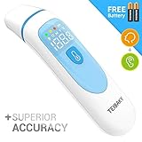 【2019 Updated】TEIBAKY Thermometer for Fever Forehead and Ear Thermometer Baby, Kid and Adult LED Display Accurate Reading with Fever Indicators Medical Thermometer Professional Certification