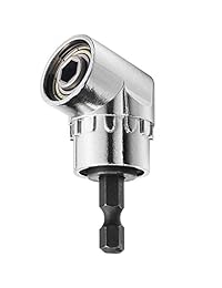 Adaptador de broca de ángulo recto de 105 grados, herramienta de mano de alimentación + 3 piezas de 1 4" 3 8" 1 2" de colores con anillo adaptador de tuerca