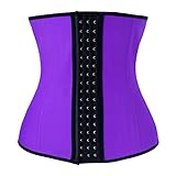 Charmian Women's Latex Waist Training Underbust Corset Weight Loss Body Shaper Purple X-Small