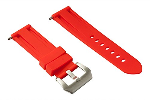 Rubber watch strap 24 mm Red