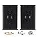 WEBANG USB Wall Outlet Black 3.6A Dual High Speed USB Charger Electrical Outlet 15Amp/125V Receptacle 2 Pack Wall Plate Screw Included